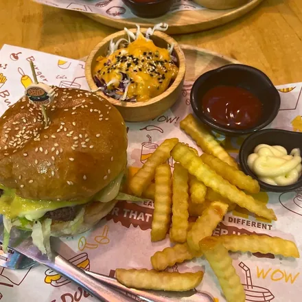 Burger and fries
